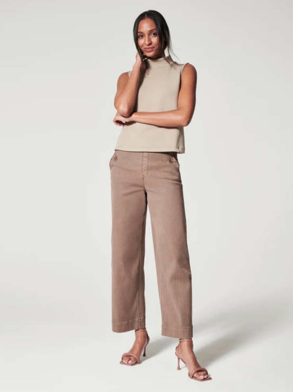Spanx Stretch Twill Wide Leg Crop Pants